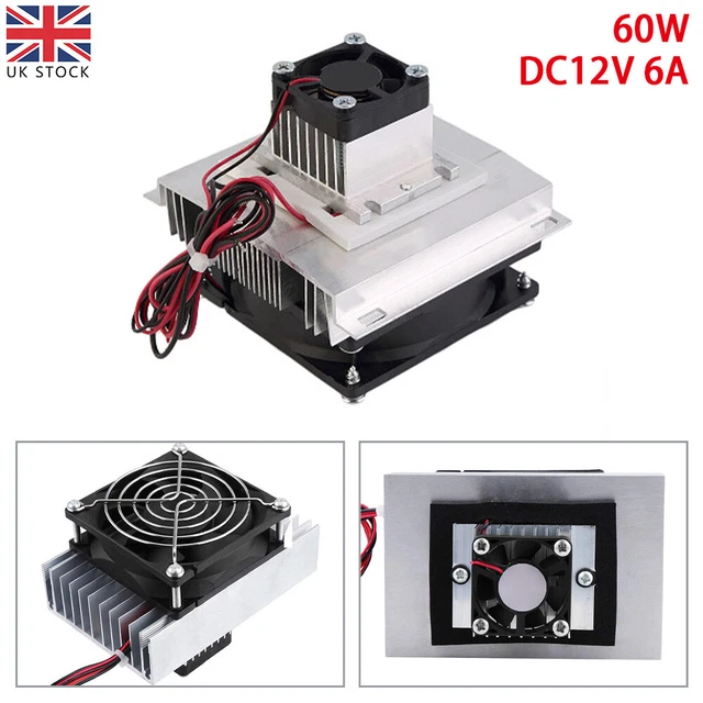 12V 6A THERMOELECTRIC Peltier Refrigeration Cooling System Kit Cooler Fan DIY UK £15.39