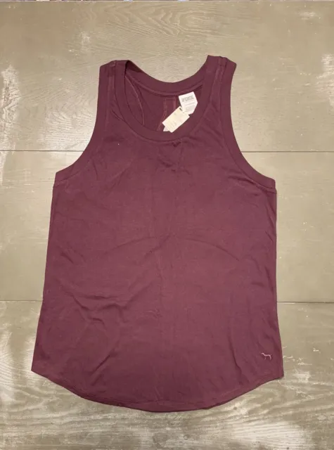 Victoria’s Secret PINK Maroon Cotton Tank Keyhole Open Back Ladies Juniors Small