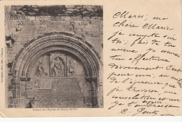 DOUZY-LE-PRE church portal photo-ed desvignes stamped 1905
