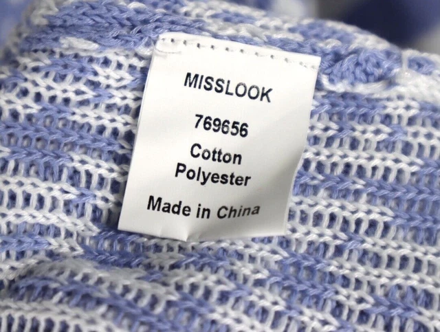 MissLook Cardigan Pull Bouton Femme Multicolore Floral Rayé Coton Sz M 7