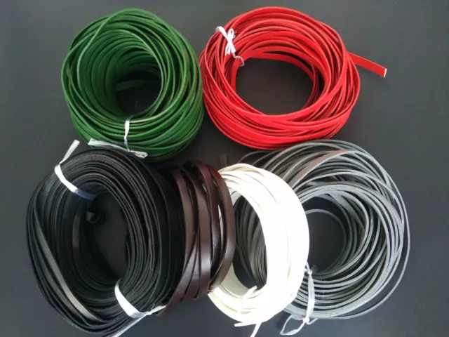1/3 Meters 10mm Flat Genuine Real Leather Cord 10x2mm String Lace Thong