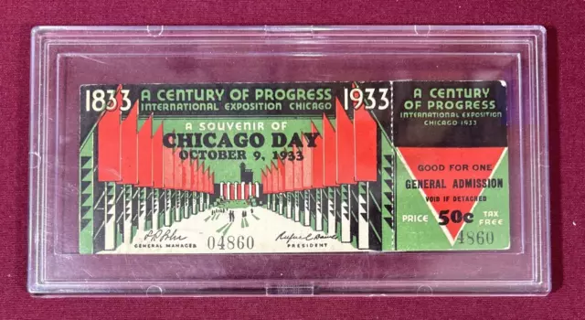 1933 Chicago International Exposition Ticket "A Century of Progress" Chicago Day