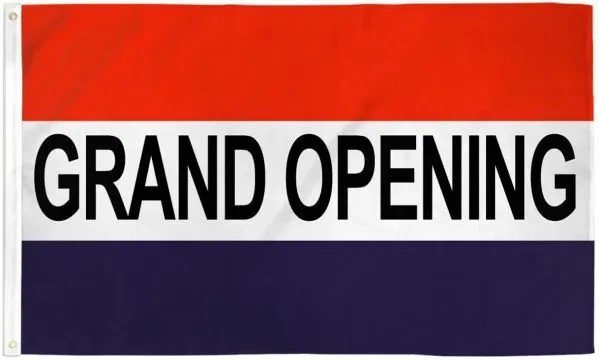 GRAND OPEN FLAG 3x5ft We're Open Now Open Banner Sign RWB Grand Opening ...