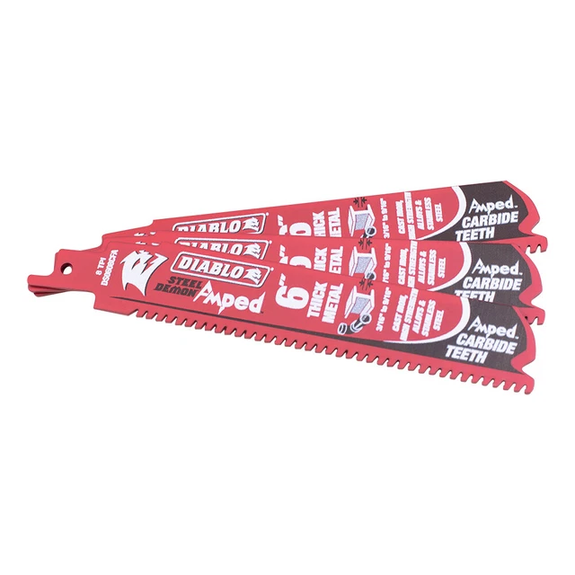 3 Pack 6 inch 8 TPI Diablo Steel Demon Amped Carbide Saw Blades for Thick Metals