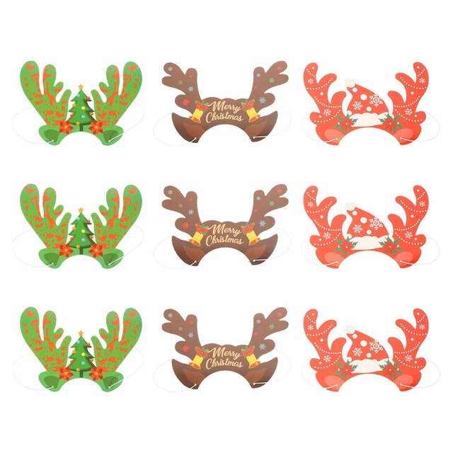 9 Pcs Fasce Natalizie Cappello Di Carta Natalizio Decorazioni Natalizie Cosplay