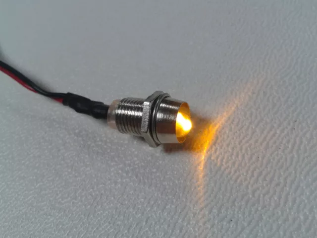 3 Stück LED gelb mit Fassung 5mm anschlußfertig für 12V indirekte Beleuchtung