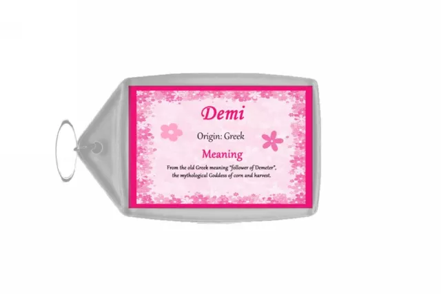 Demi Personalised Name Meaning Keyring