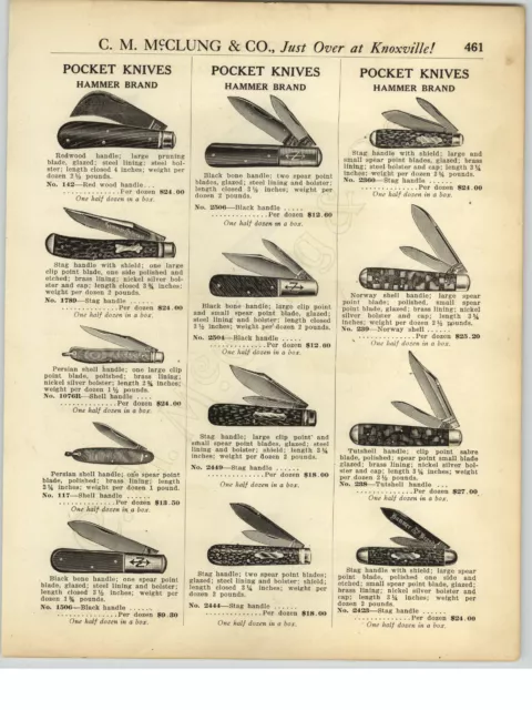 1925 PAPER AD 6 PG Hammer Brand Pocket Knife Knives Texas Jack Masons Emblem