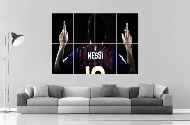 Lionel Messi Barcelona FC Fußball Wall Art Plakat Groß Format A0 Groß Druck