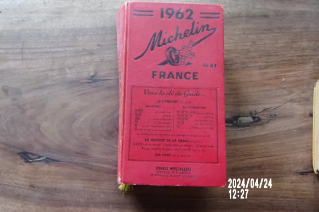 guide rouge Michelin France  année 1962