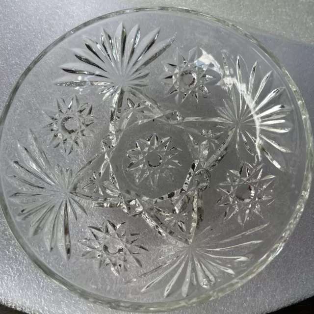 Vtg Anchor Hocking -Star of David 7" Diameter Clear Bowl Dish