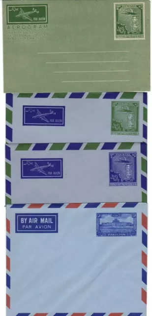 PAKISTAN 1950's COLLECTION OF 6 AIR LETTER 3 MINT & 3 COMMERCIAL