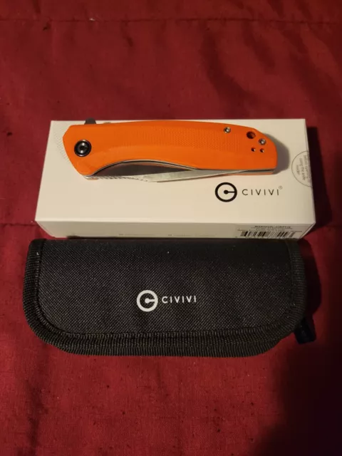 CIVIVI Baklash Orange G10 Handle, Satin Finished Blade #C801G