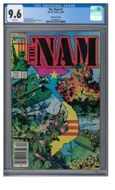 The 'Nam #1 (1986) Key 1st Issue Newsstand CGC 9.6 White Pages DD992