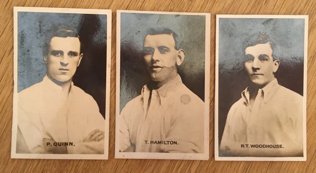 Preston North End 3 x Trade Cards by Thomson 1923 Footballers Signed Real