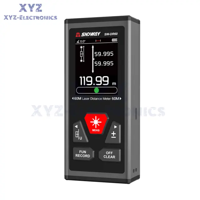SNDWAY LCD Digital Laser Distance Meter Rangefinder Range Finder Inclinometer