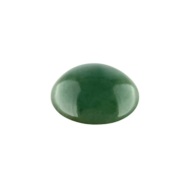 Gemma cabochon ovale di giadeite verde naturale certificata IGI 6,67 carati ""A"" grado