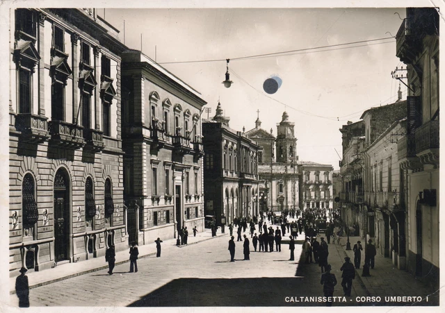 C16081-Caltanissetta Corso Umberto I, Con Passanti In Strada, Ed. Giannone, 1948