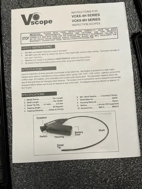 Vscope flexible inspection scope series 4h/6h 2