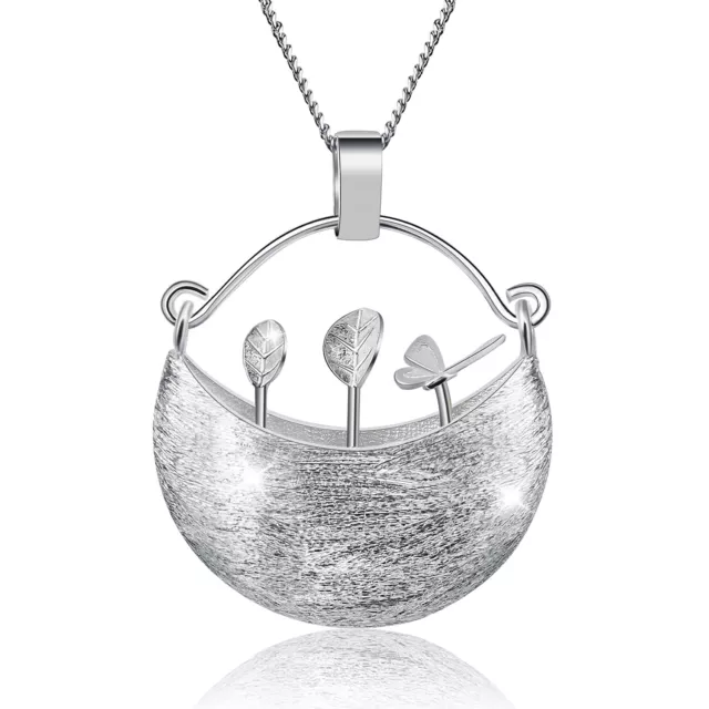 Handgemacht Blume Korb Anhänger für Frauen Echt 925 Sterling Silber Fein Jewelry