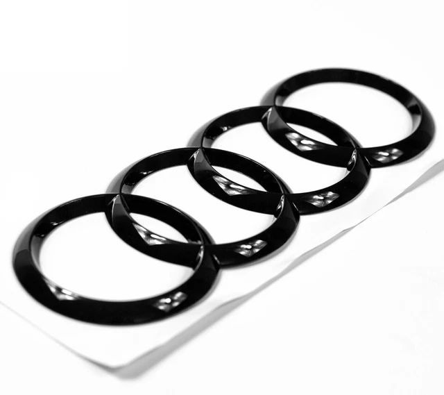 AUDI Rings Gloss Black Rear Trunk Lid Badge Logo Emblem for A1 A3 A4 S4 A5 S6 A6