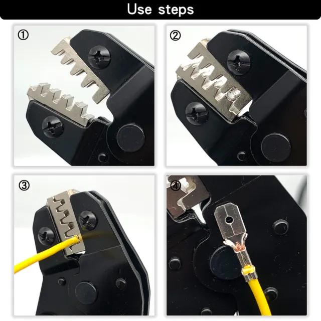 7" Ratchet Crimper Plier Cable Wire Electrical Crimp Tool Terminals Crimping Kit 3
