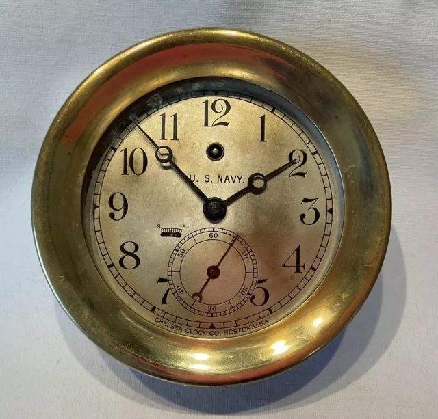 Chelsea Brass Marine Clock  Piece Of History #244504 Keeps Excellent Time!