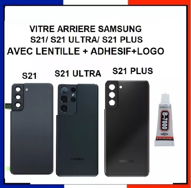 Vitre arrière Pour Samsung Galaxy S21 / S21+ PLUS /S21 Ultra 5G Lentille+Adhésif