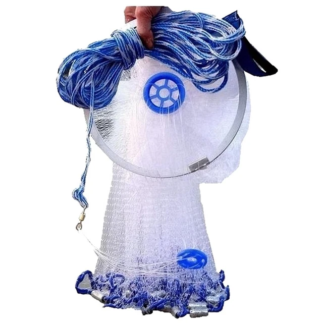 8Fuß Volle Verbreitung Nylon Filament Fisch Kiemen Netz Einfacher Wurf R4Z6
