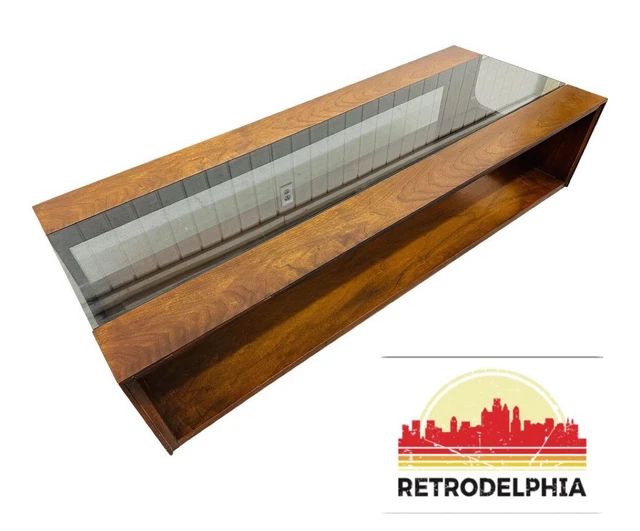 Mid-Century Modern Lane Walnut Smoked Glass Coffee Table Mid-Century Modern Lane Walnut Smoked Glass Coffee Table