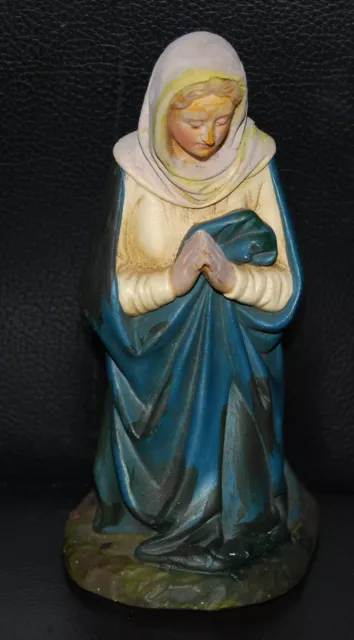 SEHR Alte Krippenfigur Heilige Maria 60/70J Gips -S.H.-Schmidt u. Heckner