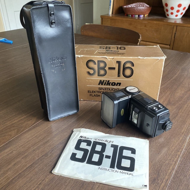 Nikon Speedlight SB-16 and AS-9 Shoe Mount Flash for Nikon SLR Original Box