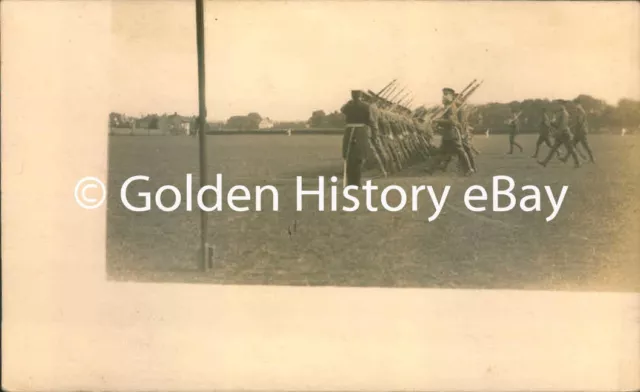 Antique Military Army Soldiers Real Photo Rppc Unposted Marching