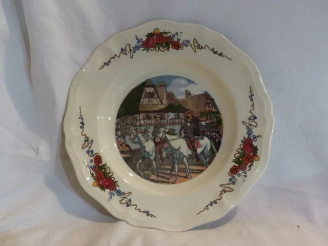 assiette ancienne sarreguemines obernai H LOUX cavalier