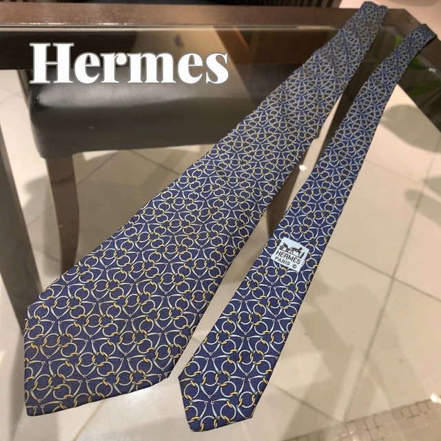 Cravate Hermès Vintage - 100% Soie - Longueur 150cm - Motif Multicolore - Occasion Bon État