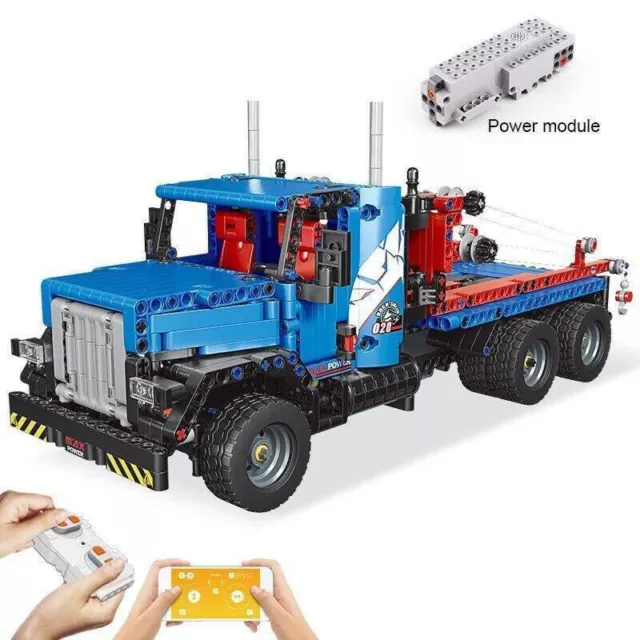 Building Blocks Sets MOC Motorized Tow RC Truck Bricks Model DIY Kids Toys