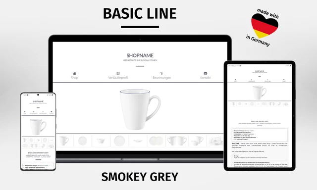 EBAYVORLAGE Template Responsive Auktionsvorlage BASIC LINE SMOKEY GREY EBAYVORLAGE Template Responsive Auktionsvorlage BASIC LINE SMOKEY GREY