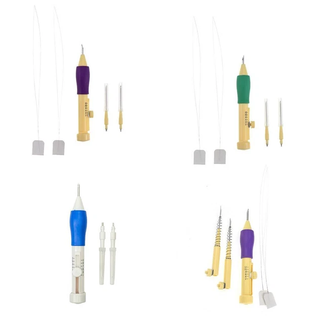 Pluma bordada agujas puntadas herramienta de tejido kit de costura hilos accesorio *Z