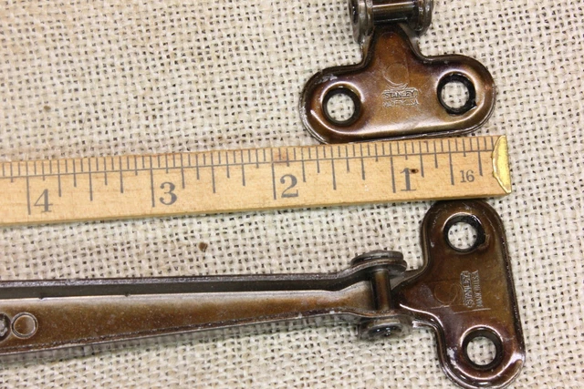 1 Pair (2) Vintage 6” Stanley Drop Leaf Table Supports #1956 Nos Brown Lacquer 3