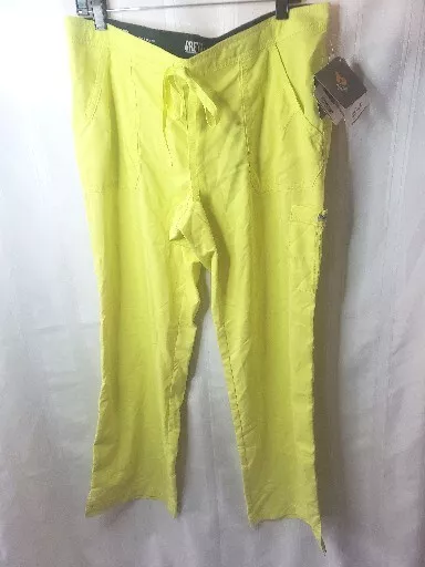 Greys Anatomy By Barco 4 Pocket Cargo Scrub Pants Womens Size Large New Yellow