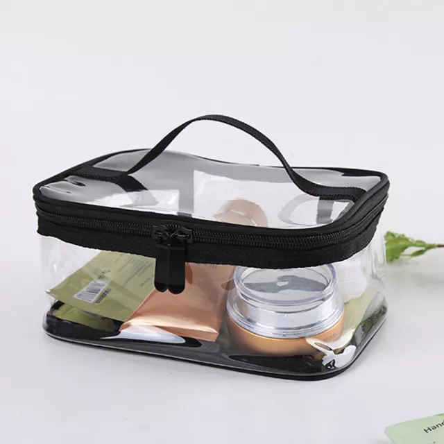 Bolsa de maquillaje cosmética de viaje transparente de PVC transparente