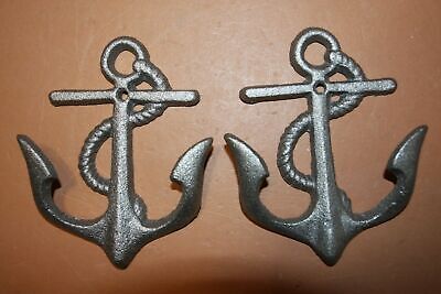 Sailors Boat Anchor Nautical Wall Hooks, Raw Unfinished Cast Iron, N-19