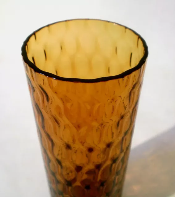 60s Bohemian Czech Glas Vase 23cm glass wohl Borske Sklo Union „optical olives“ 2