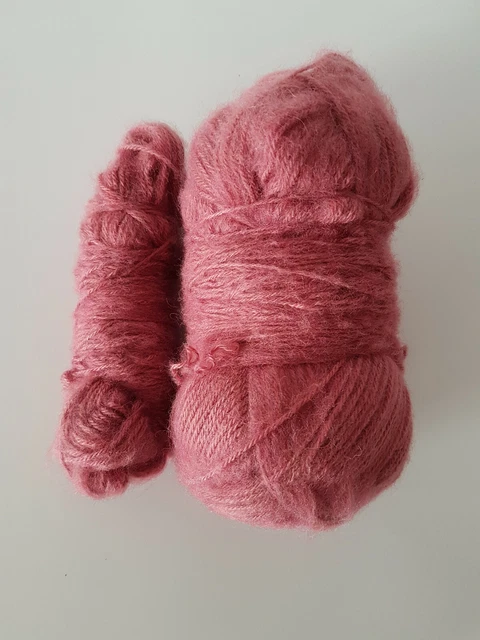 194 GRAMM WOLLE ALTROSA DUNKEL ROSA WOLLRESTE GROßES KNÄUEL WEICH