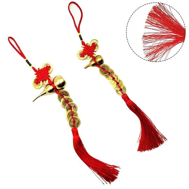 1x Gourd Copper Coin Good Luck Feng Shui Decor Car Hanging Ornament Chinese Knot