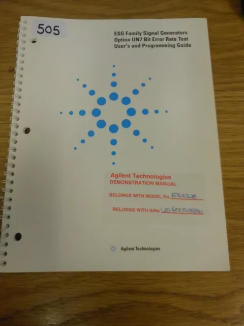 HP/Agilent ESG Family Signal Generators Opt UN7 Bit Error Rate Test Loc:505
