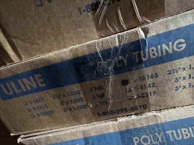 ULINE 4MIL POLY TUBING 2.5"" x 1500' S-15163 U-LINE ROLL