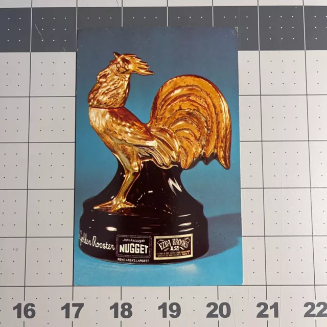 Ezra Brooks Kentucky Whiskey Decanter Card Gold Rooster Nugget Casino Nevada