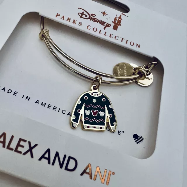 ALEX & ANI Disney Parks Christmas Mickey Ugly Sweater Holiday Bracelet