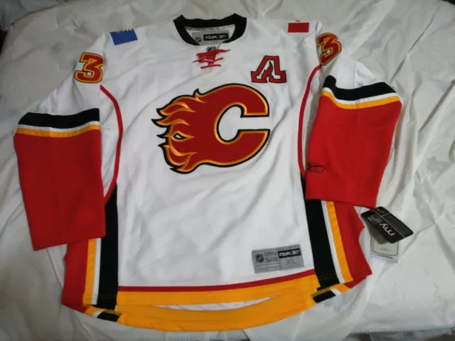 VTG Calgary Flames CCM airknit Blasty Patch Dion Phaneuf #3 XL NHL hockey  jersey